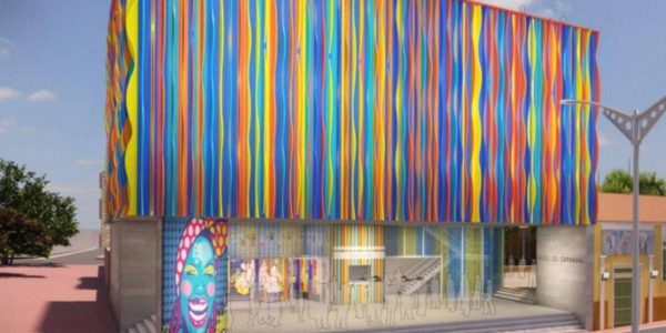 Fachada colorida del Museo del Carnaval en Barranquilla, reflejo de la vibrante cultura festiva de la ciudad.